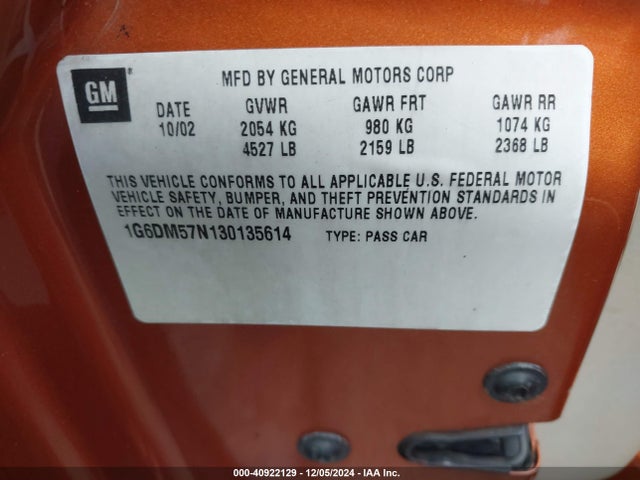 2003 CADILLAC CTS 1G6DM57N130135614 Photo 8