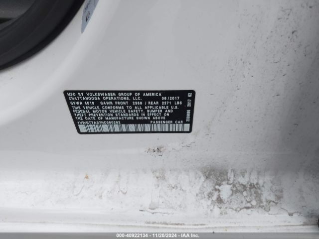 1VWGT7A37HC080282 Volkswagen Passat 1.8t Se