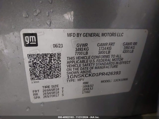 Chevrolet Suburban 4wd Lt 2023 1GNSKCKD1PR426393 Image 9