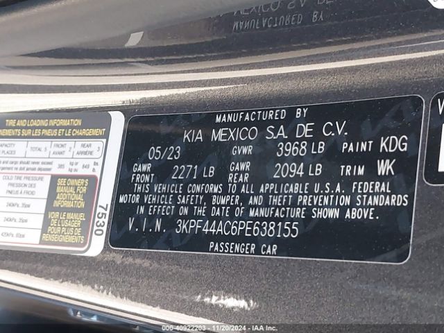 3KPF44AC6PE638155 KIA FORTE GT