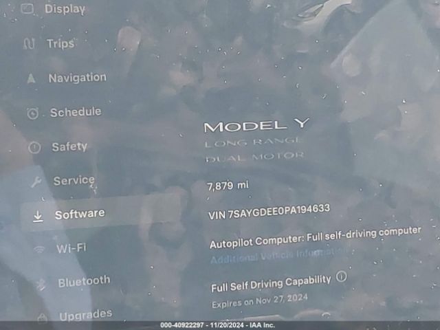 7SAYGDEE0PA194633 Tesla Model Y