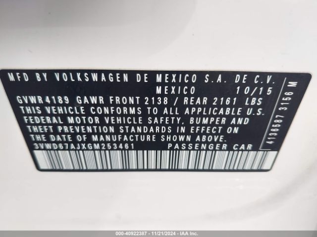3VWD67AJXGM253461 Volkswagen Jetta 1.4t Se