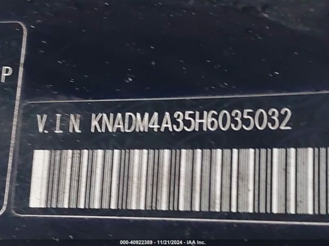 KNADM4A35H6035032 KIA RIO LX