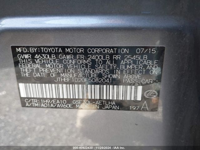 JTHBF1D20F5082041 Lexus IS 250