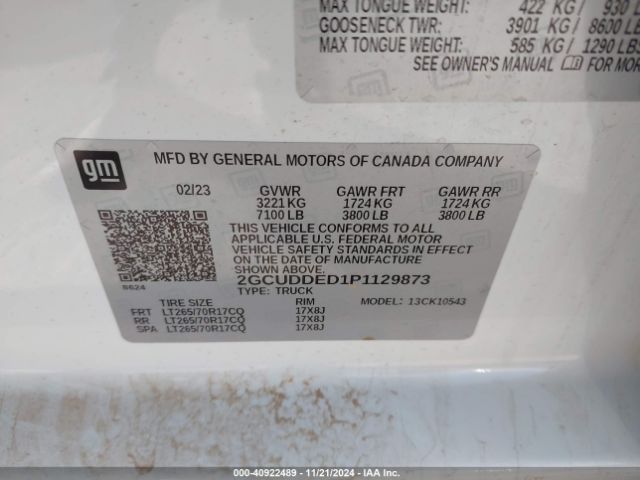 2GCUDDED1P1129873 Chevrolet Silverado 1500 4wd  Standard Bed Lt