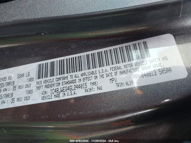 1C4BJWEG4GL244015 Jeep Wrangler Unlimited Sahara