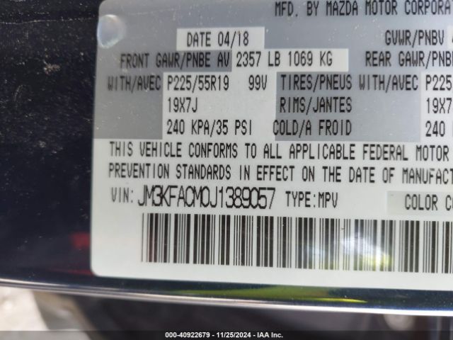 JM3KFACM0J1389057 Mazda Cx-5 Touring
