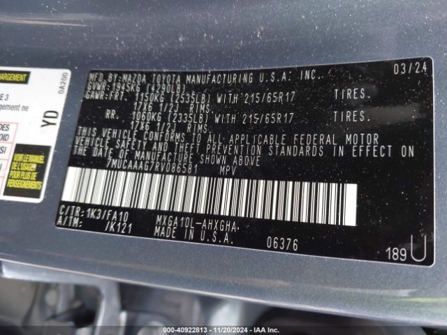7MUCAAAG7RV086581 Toyota Corolla Cross Le