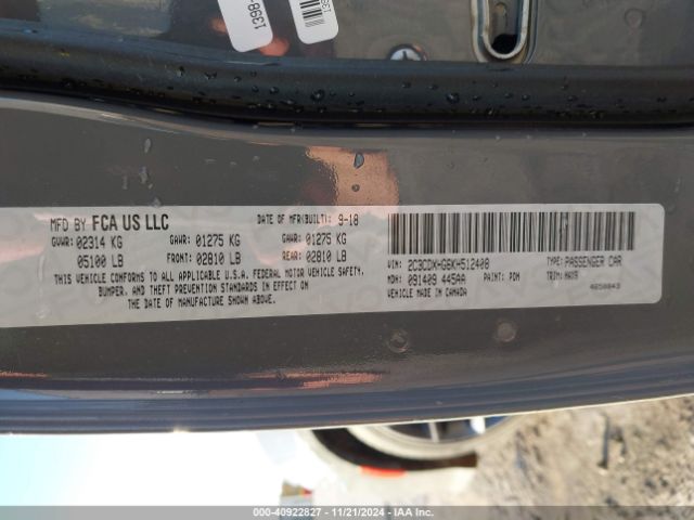 2C3CDXHG6KH512408 Dodge Charger Gt Rwd