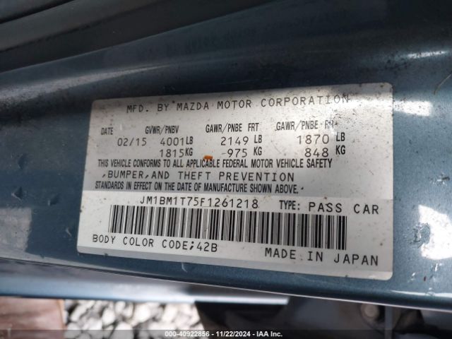 JM1BM1T75F1261218 Mazda Mazda3 I Sv