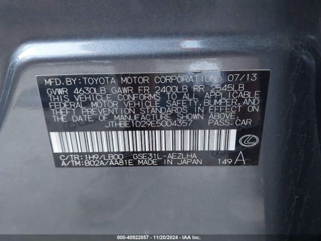 JTHBE1D29E5004357 Lexus IS 350