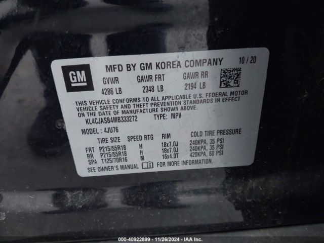 KL4CJASB4MB333272 Buick Encore Fwd Preferred