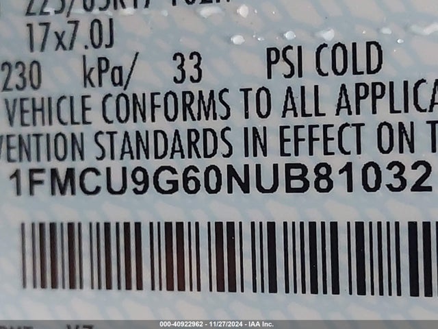Ford ESCAPE SE 2022 1FMCU9G60NUB81032 Image 9