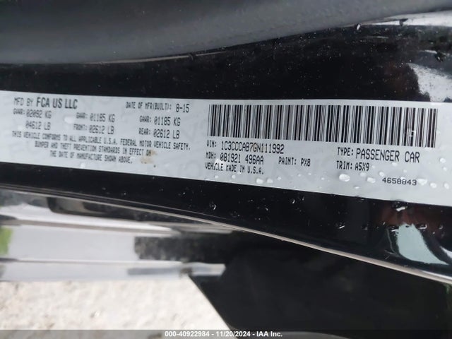 Chrysler 200 Limited 2016 1C3CCCAB7GN111992 Image 9