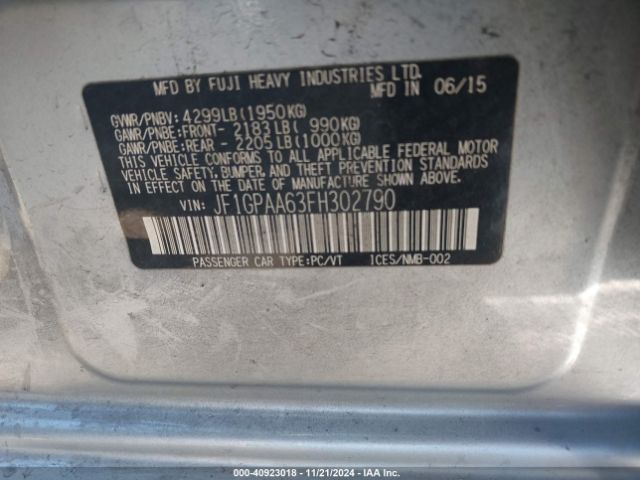 JF1GPAA63FH302790 Subaru Impreza 2.0i