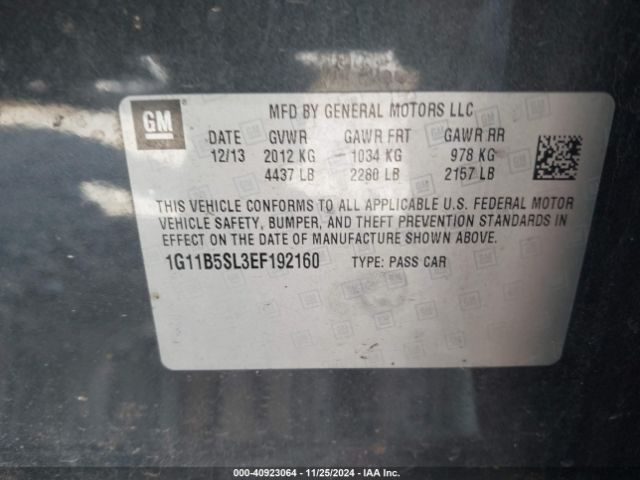 1G11B5SL3EF192160 Chevrolet Malibu 1ls