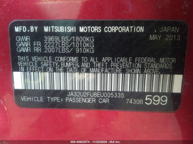 2014 MITSUBISHI LANCER JA32U2FU8EU005335 Photo 8