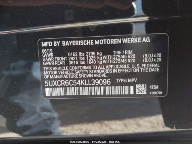 5UXCR6C54KLL39096 BMW X5 Xdrive40i