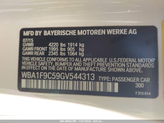 WBA1F9C59GV544313 BMW 228I