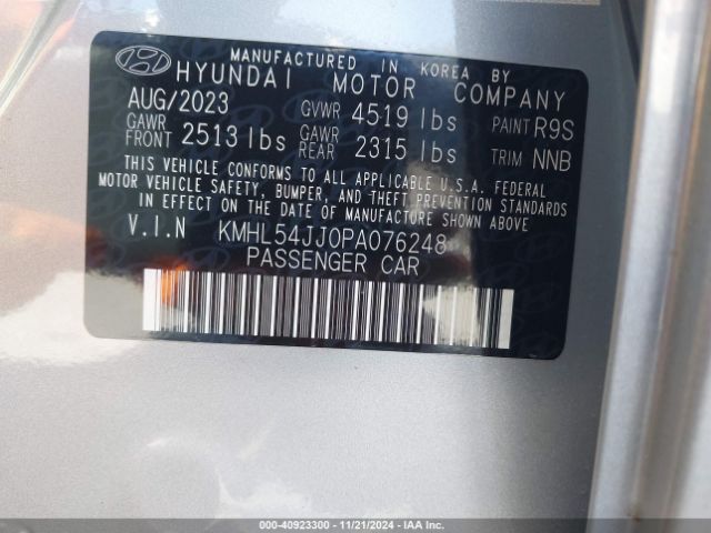 KMHL54JJ0PA076248 Hyundai Sonata Hybrid Limited