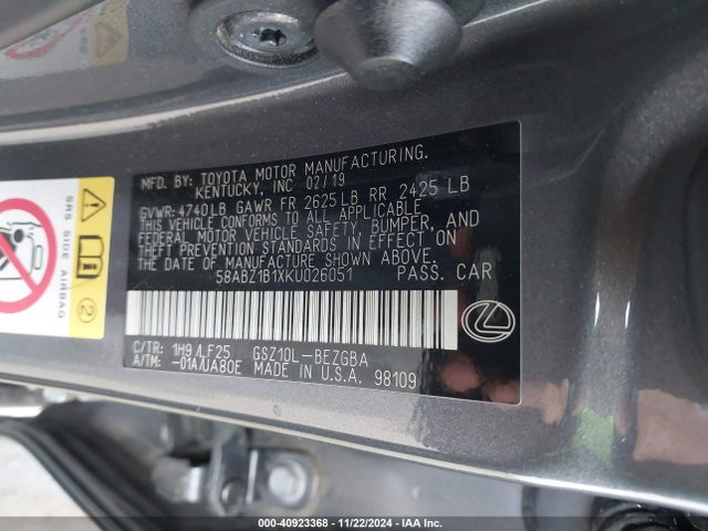 58ABZ1B1XKU026051 Lexus Es 350 F Sport