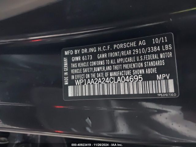 2012 PORSCHE CAYENNE WP1AA2A24CLA04695 Photo 8