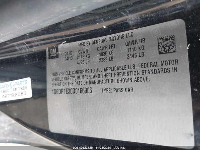 2013 CADILLAC CTS 1G6DP1E30D0166906 Photo 8