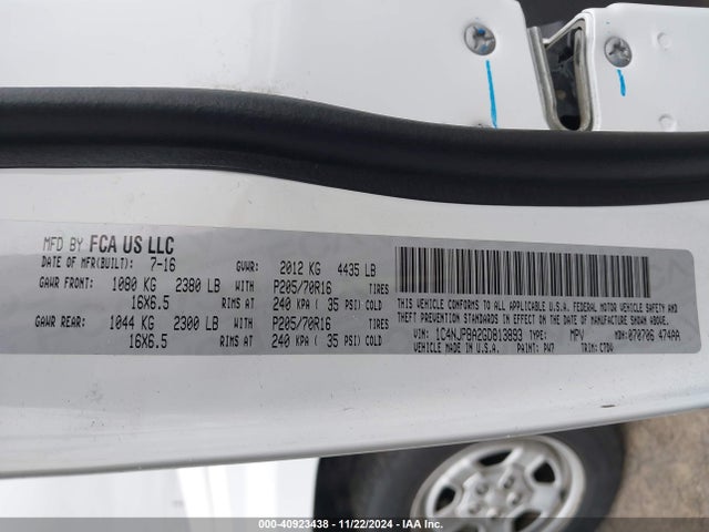 Jeep Patriot Sport 2016 1C4NJPBA2GD813893 Image 9