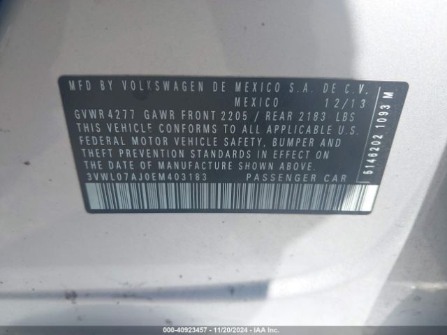 3VWL07AJ0EM403183 Volkswagen Jetta 1.8t Sel
