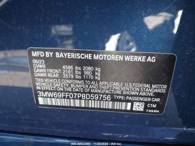 3MW69FF07P8D59756 BMW 330I