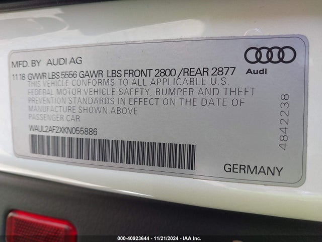 Audi A6 55 Premium 2019 WAUL2AF2XKN055886 Image 9