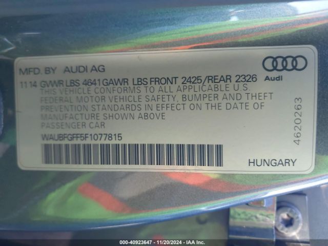 WAUBFGFF5F1077815 Audi S3 2.0t Premium Plus