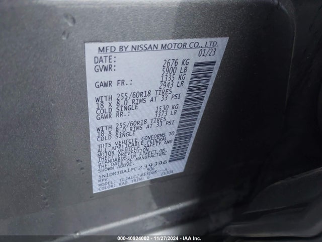 Nissan Pathfinder Sv 2023 5N1DR3BA1PC239396 Image 9