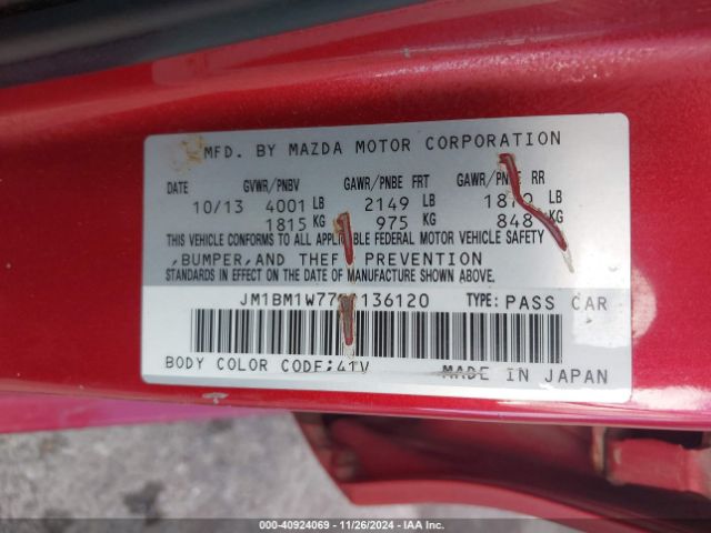 JM1BM1W77E1136120 Mazda Mazda3 I Grand Touring