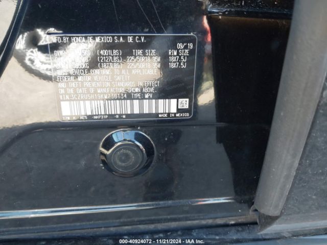 3CZRU5H19KM730134 Honda HR-V SPORT