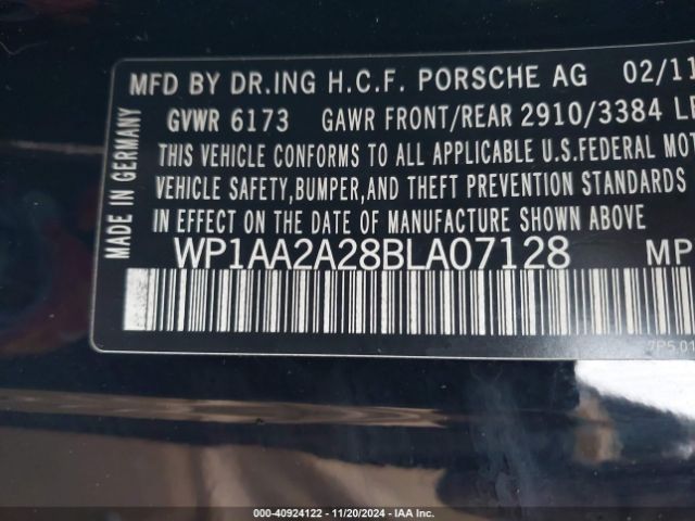2011 PORSCHE CAYENNE WP1AA2A28BLA07128 Photo 8
