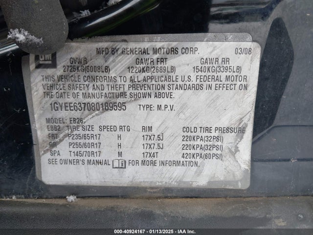 2008 CADILLAC SRX 1GYEE637080189595 Photo 8