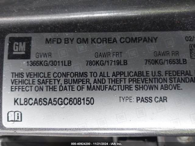 Chevrolet Spark Ls Manual 2016 KL8CA6SA5GC608150 Image 9