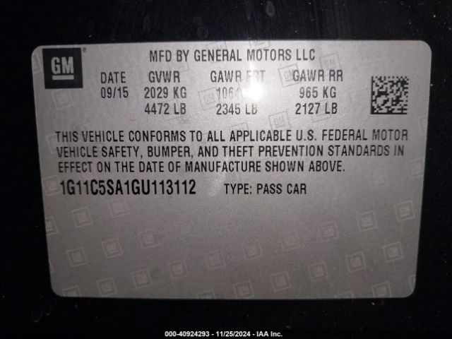1G11C5SA1GU113112 Chevrolet Malibu Limited Lt