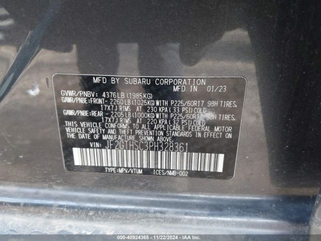 JF2GTHSC3PH328361 Subaru Crosstrek Sport