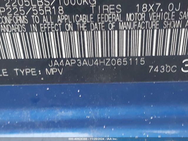 JA4AP3AU4HZ065115 Mitsubishi Outlander Sport 2.0 Es
