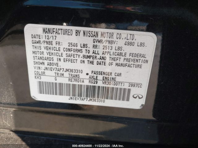JN1EV7AP7JM363310 Infiniti Q50 3.0t Luxe