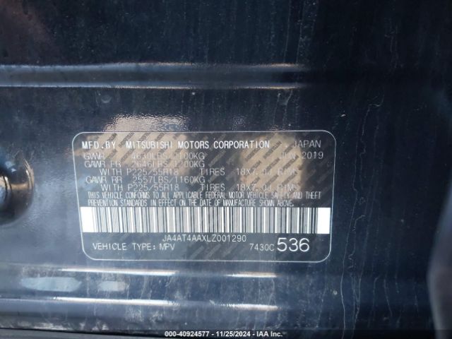 JA4AT4AAXLZ001290 Mitsubishi Eclipse Cross Le 1.5t Awc