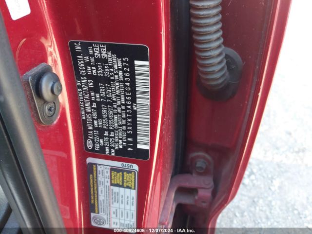 5XYKT3A66EG436275 KIA SORENTO LX