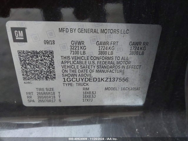 Chevrolet Silverado 1500 Lt 2019 1GCUYDED1KZ137556 Image 9