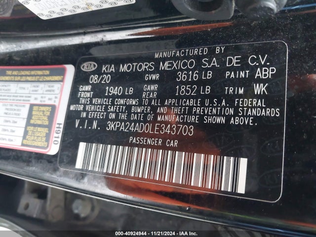 KIA RIO LX 2020 3KPA24AD0LE343703 Image 9