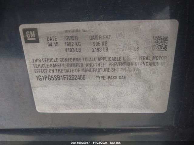 1G1PG5SB1F7252466 Chevrolet CRUZE LTZ