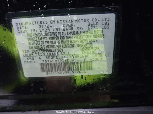 3N1CP5BV9RL577661 Nissan Kicks S Xtronic Cvt