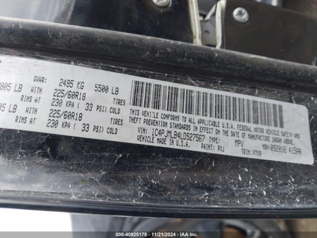 1C4PJMLB4LD527567 Jeep Cherokee Altitude 4x4
