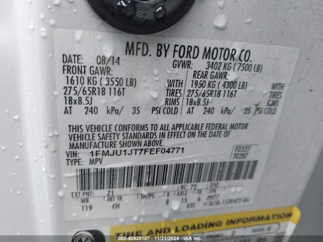 1FMJU1JT7FEF04771 Ford Expedition Xlt